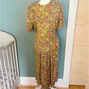 Vintage floral skirt set